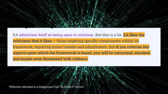 A quote from Émile P. Torres on how EA handles criticism