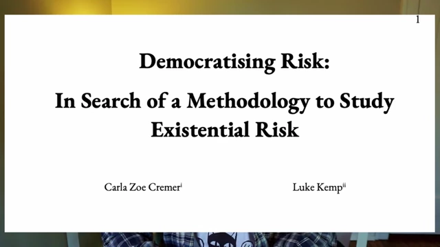 The title page of the paper 'Democratising Risk: In Search of a Methodology to Study Existential Risk'