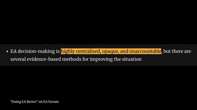 A highlighted quote from an anonymous EA critique explaining the reason for anonymity