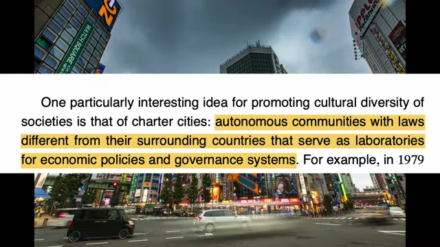 A quote defining 'charter cities' from MacAskill's book