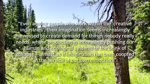 A quote about imagination being co-opted in service of extinction