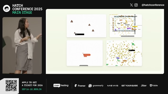 Recordings of users interacting with Figma FigJam prototypes, showing multiple cursors, stamps, and emotes in action during a meeting.