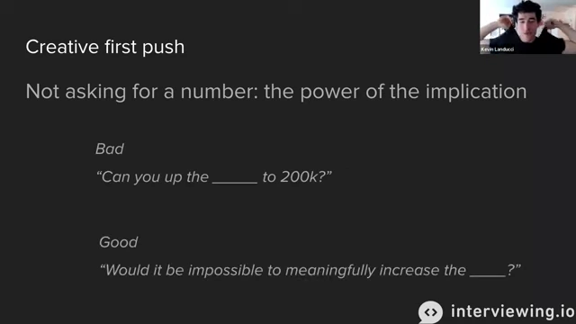 Comparison of "bad" and "good" ways to ask for a first push, highlighting the power of implication