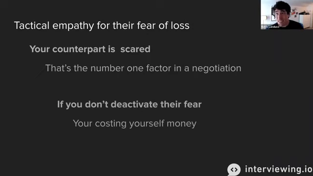 Slide defining tactical empathy for their fear of loss