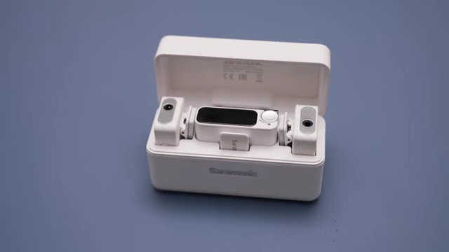 The Saramonic Ultra charging case with transmitters and receiver.