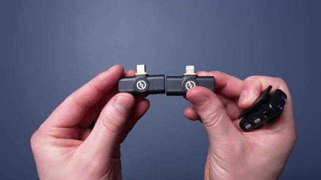 HollyLand Lark M2 receivers for USB-C, Lightning, and 3.5mm camera input.