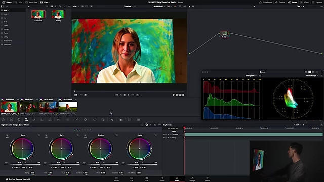 DaVinci Resolve interface showing the HDR Global Saturation control in the HDR palette