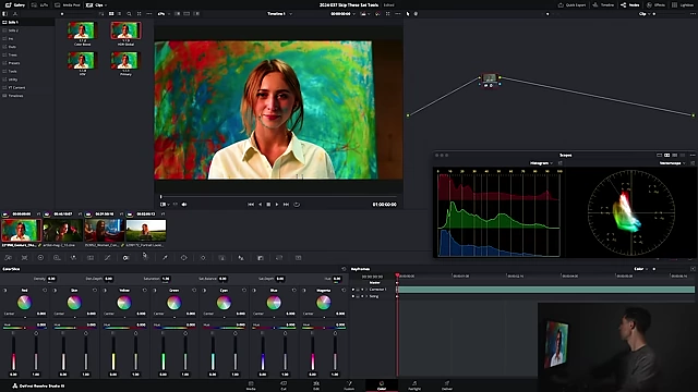 DaVinci Resolve Color Slice tool interface displaying global and hue-specific saturation controls