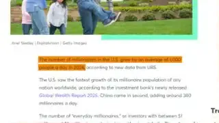 Growth of Millionaires in the US in 2024