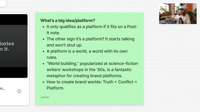 Key characteristics of a big idea and platform