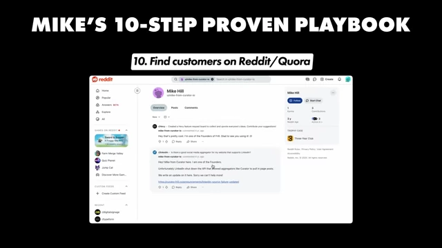 Screenshot of a Reddit discussion board, illustrating how to find customers on Reddit/Quora