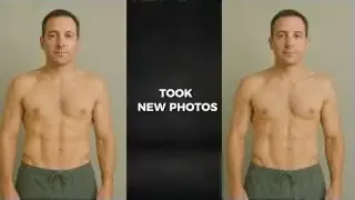 Two side-by-side comparison photos show subtle but noticeable changes in body composition over time, emphasizing the value of visual tracking.