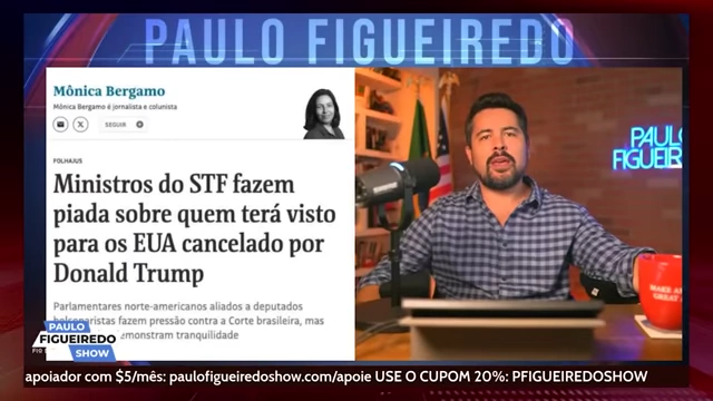 News article headline discussing STF ministers joking about US visa cancellations by Donald Trump.