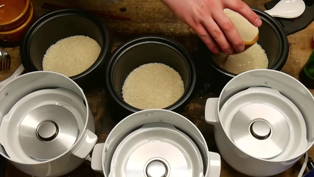 Pouring the Pilk (Pepsi and milk) mixture into rice.