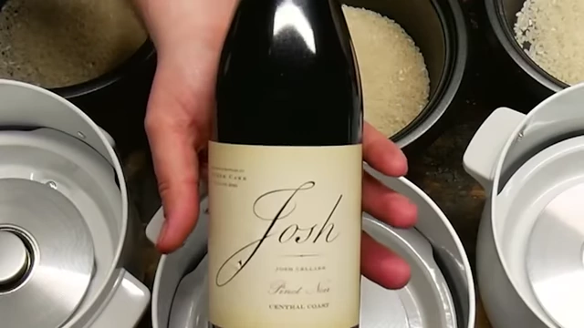 A bottle of Josh Pinot Noir wine.