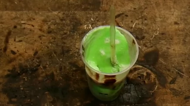 A month-old frozen McDonald's Shamrock Shake.