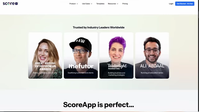 An example of a landing page for ScoreApp, illustrating how a minimum viable product can be used for market testing.