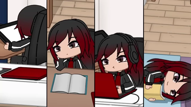 A split image illustrates the speaker's routine of studying, working, reading, and gaming for long periods.
