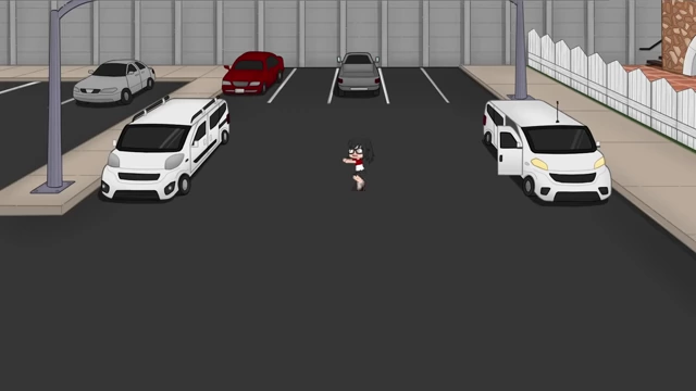 The speaker stands confused in a parking lot with the text "WRONG CAR!!!", illustrating her poor vision leading to disorientation.