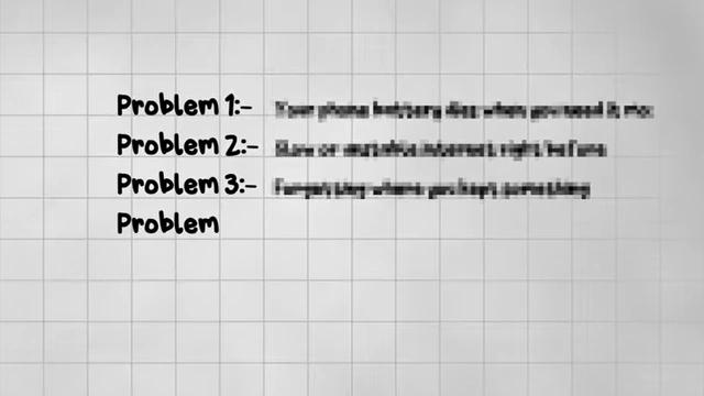 A blurred list shows "Problem 1, Problem 2, Problem 3" as examples, suggesting a method for identifying real-world problems to solve.