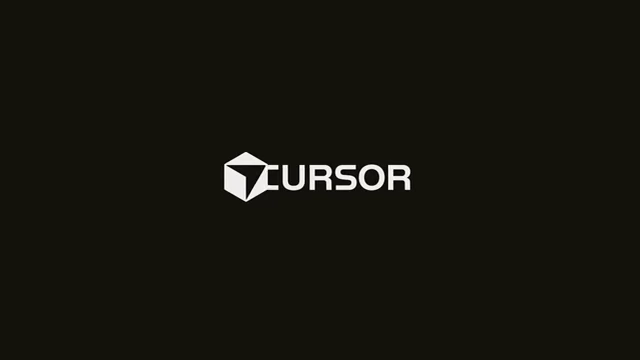 The Cursor logo, a stylized 3D cube, is displayed on a black background.