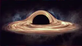 Artistic representation of a black hole, illustrating its event horizon