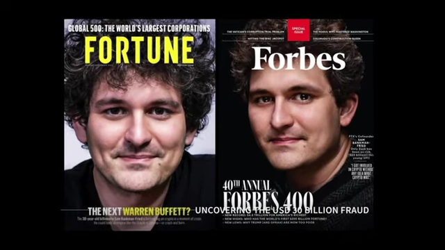 Fortune and Forbes magazine covers featuring Sam Bankman-Fried, illustrating the peak and fall of crypto investment.