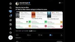A comparison of Rotten Tomatoes and Metacritic scores for "The Odyssey," "The Woman King," and "The Little Mermaid," highlighting discrepancies between critic and audience perception, particularly in user scores on Metacritic.