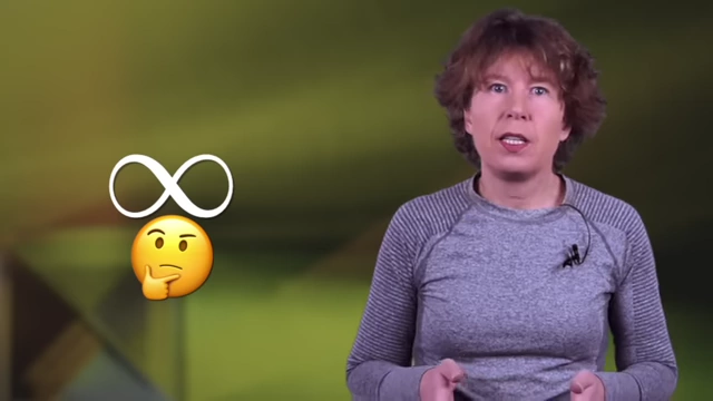 The infinity symbol with a thinking emoji questions mathematical infinities in physics.