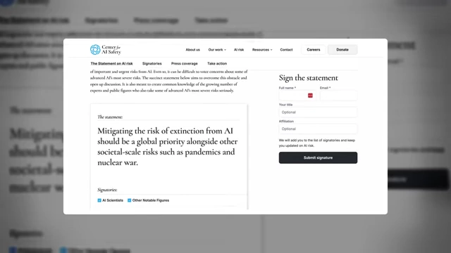 A statement from AI experts, including Nobel Prize winners and CEOs, warns that mitigating AI risk should be a global priority.