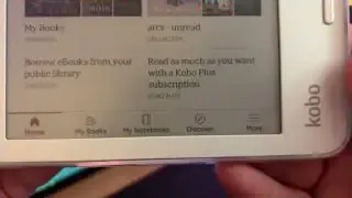 Kobo Libra Color user interface with navigation bar and book recommendations