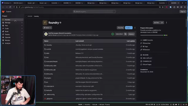 Foundry GitLab commit history, showing translation work and a last merge two months prior