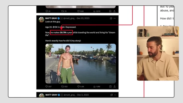 An example of a repurposed X (Twitter) post by Matt Gray, showing a snippet from a longer video that garnered significant views.