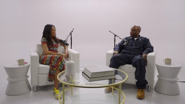 Emma Grede and Charlamagne Tha God during their interview