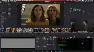 DaVinci Resolve node tree showing two branches being blended with a layer mixer