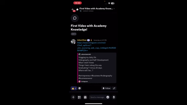 A screenshot of the Discord 'content-reviews' channel, where a user has posted a video for feedback.