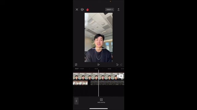 CapCut interface showing video clips in the timeline with B-roll overlays added to the main talking head footage.