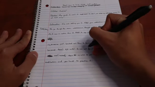A close-up of a handwritten script in a notebook, showing detailed edits and revisions for clarity and pacing.