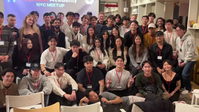 A group photo of attendees at the Content Academy NYC Meetup, highlighting the networking events.