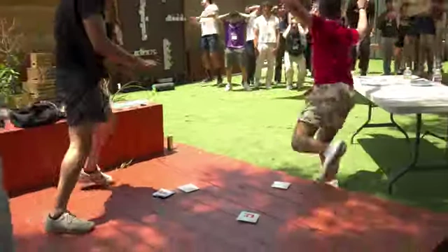An outdoor shot of people participating in an activity at a Content Academy event.
