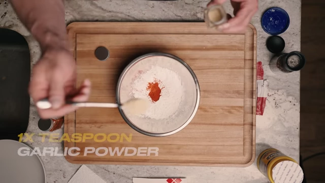 Adding garlic powder to the dry mix