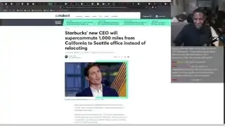 A news article titled "Starbucks' new CEO will supercommute 1,000 miles from California to Seattle office instead of relocating."