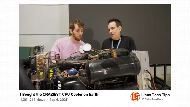 Linus showcasing an extreme $30,000 CPU cooler