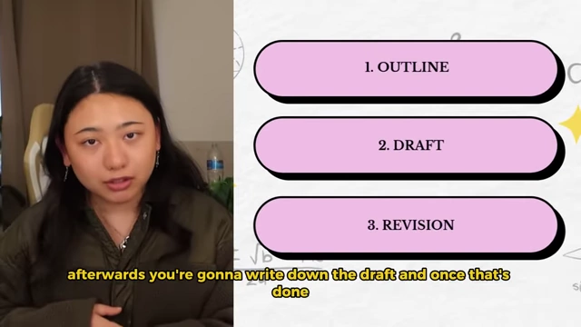 Steps to write an essay: outline, draft, revision
