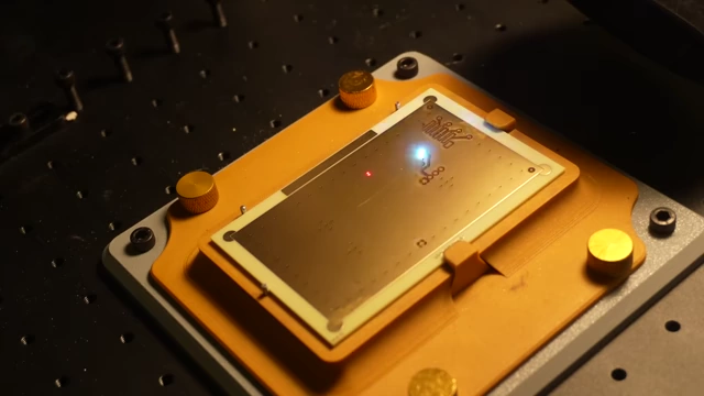 DPSS laser etching traces onto the VIA Grid PCB