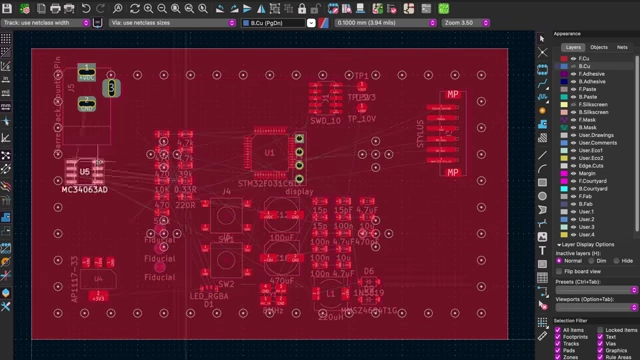 New PCB layout for the feeder jig designed on a VIA Grid template