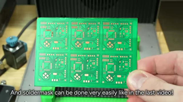 An example of a PCB with applied solder mask layer