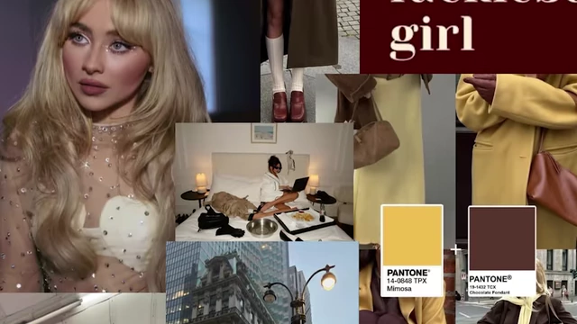 A mood board showing the speaker's brand colors: butter yellow, chocolate browns, and burgundies.