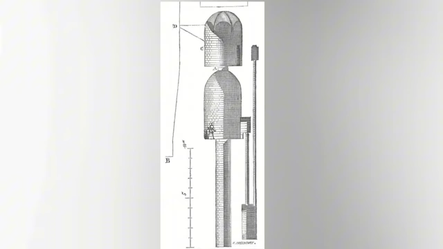 A technical drawing or diagram illustrating the cross-section of a narrow, vertical prison shaft, typical of an oubliette.