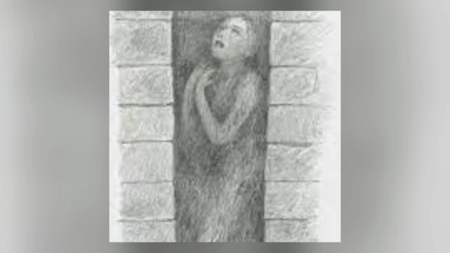 An illustration of a person trapped in a narrow stone shaft, looking upwards, highlighting the extreme confinement.